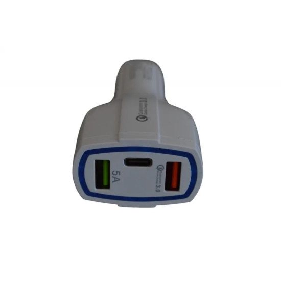 Зарядно за кола с 2 USB порта и USB-C