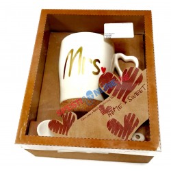 Порцеланов комплект чаша с лъжичка - "MRS"