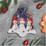 Стъклено коледно плато Снежковци