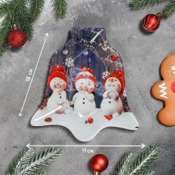 Стъклено коледно плато Снежковци