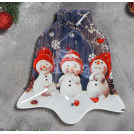 Стъклено коледно плато Снежковци