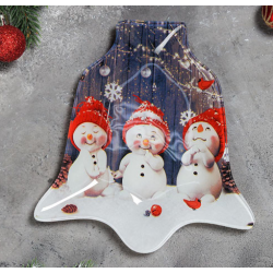 Стъклено коледно плато Снежковци